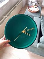 Wandklok fluweel groen Karlsson, Ophalen of Verzenden, Zo goed als nieuw, Analoog, Wandklok