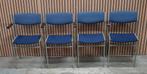 203 Gijs van der Sluis kantine stoelen horeca cafe bistro, Blauw, Ophalen of Verzenden, Zo goed als nieuw, Stof
