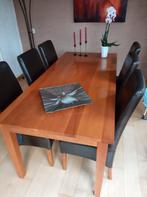 Zwarte leren eetkamerstoelen 6 stuks, Ophalen, Gebruikt, Zwart, Vijf, Zes of meer stoelen