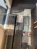 Houten Antraciet Jaloezieën 80210,160210,200210cm(2x), Huis en Inrichting, Stoffering | Gordijnen en Lamellen, Ophalen, Nieuw