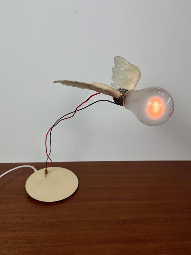 1e editie Lucellino vintage tafellamp van Ingo Maurer 1992, Huis en Inrichting, Lampen | Tafellampen, Gebruikt, Minder dan 50 cm