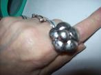 Ring Zilverkleur Metaal Bloem Model Maat 19, Sieraden, Tassen en Uiterlijk, Ringen, 19 tot 20, Nieuw, Dame, Zilver