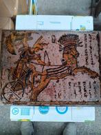 Tegelplaat v Egyptische strijdwagen, Antiek en Kunst, Antiek | Wandborden en Tegels, Ophalen of Verzenden