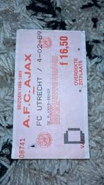 Oud stadion ticket fc Utrecht Ajax 1989 knvb beker, Verzamelen, Ophalen of Verzenden, Gebruikt, Ajax, Overige typen