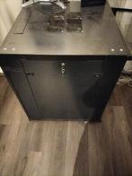 serverkast  18U compleet met fans en wielen sleutels, Ophalen, Refurbished, Glas, Plaatstaal
