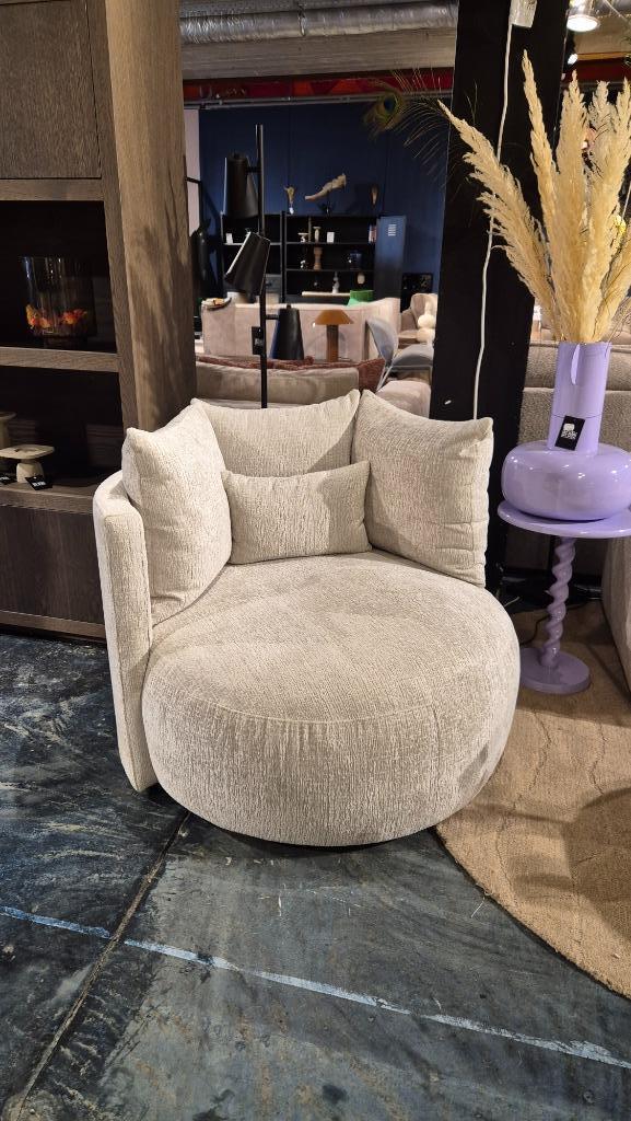 Ronde Fauteuil Borne | leverbaar in diverse stoffen |, Huis en Inrichting, Fauteuils, Nieuw, Hout, Leer, Stof, Overige materialen