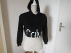leuke nieuwe zwarte cropped (sport) hoodie C K, mt S/M, Nieuw, Maat 36 (S), Zwart, C K