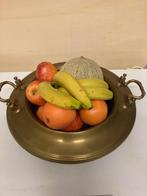 MOOIE brassero(Sp) geel/roodkoper fruitschaal/plantenschaal, Antiek en Kunst, Ophalen of Verzenden