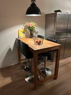 Robuuste eettafel / bartafel, Huis en Inrichting, Tafels | Eettafels, 100 tot 150 cm, Teakhout, Zo goed als nieuw, Rechthoekig