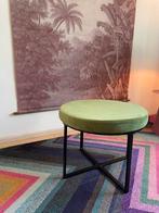 Woood mooie stoere hocker bijzettafel rond groen velvet, Ophalen, Gebruikt, Metaal, Strak modern minimalistisch industrieel