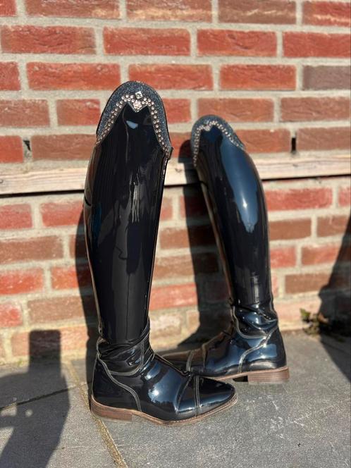 Donkerblauwe DeNiro Bellini dressuurlaarzen, Dieren en Toebehoren, Paardrijkleding, Zo goed als nieuw, Schoeisel, Dressuur, Ophalen of Verzenden
