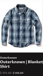 Nieuw: Outerknown overhemd lange mouw blauw, Ophalen of Verzenden, Nieuw, Blauw, Halswijdte 41/42 (L)