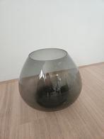 Grijze glazen vaas of windlicht  rookglas, Huis en Inrichting, Woonaccessoires | Vazen, Ophalen, Zwart, Minder dan 50 cm, Glas