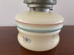 Art Deco plafondlamp van glas met bloemendecor., Ophalen of Verzenden