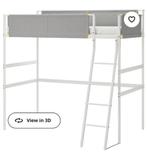 IKEA VITVAL Frame hoogslaper, nog in doos, Huis en Inrichting, Slaapkamer | Bedden, 90 cm, Eenpersoons, Metaal, Wit