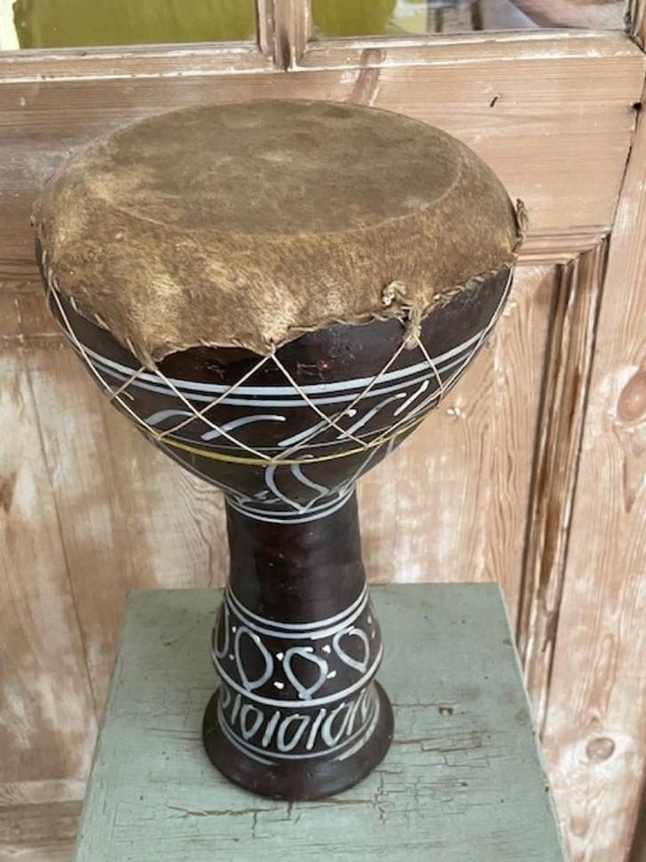 Tradionele Afrikaanse Djembé trommel. Aardewerk terracotta, Muziek en Instrumenten, Percussie, Gebruikt, Trommel, Ophalen