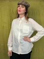 Vintage blouse, maat 40/42 - L/XL - crème - doorschijnend, Maat 38/40 (M), Wit, Ophalen of Verzenden, Vintage