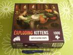 Nieuw: Exploding kittens puzzel - Cats playing craps 1000 st, Ophalen of Verzenden, 500 t/m 1500 stukjes, Zo goed als nieuw, Legpuzzel