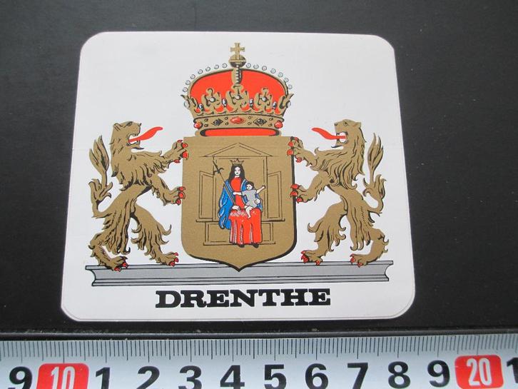 sticker Drenthe wapen *, Verzamelen, Stickers, Zo goed als nieuw, Ophalen