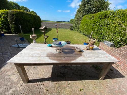 Grote houten tuintafel, Tuin en Terras, Tuintafels, Gebruikt, Rechthoekig, Hout, Ophalen
