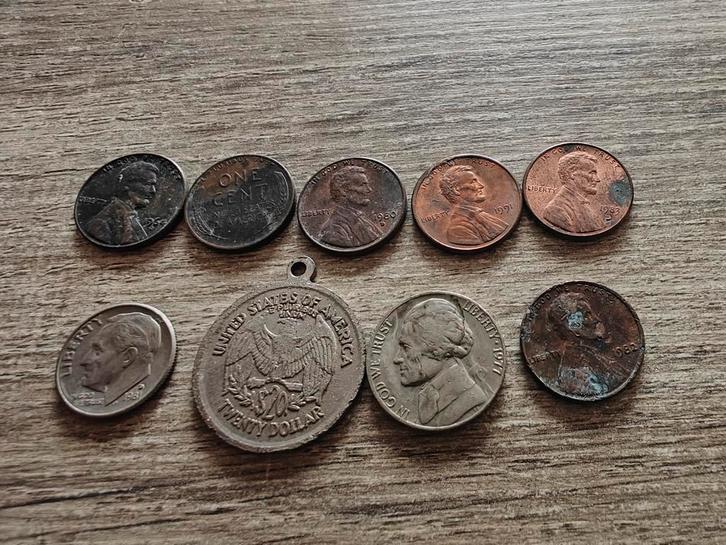 Amerikaanse Munten en Medaille/Hanger 9 Stuks, Postzegels en Munten, Munten | Amerika, Losse munt, Noord-Amerika, Ophalen of Verzenden