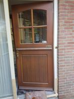 Hard houten deurkozijn met buitendeur, Doe-het-zelf en Verbouw, Deuren en Horren, Ophalen, 80 tot 100 cm, 200 tot 215 cm, Glas