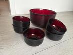 Arcoroc schaal met 5 schaaltjes rood, Ophalen