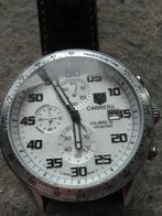 Tag Heuer Carrera Calibre 16 Horloge, Leer, Staal, Polshorloge, Ophalen of Verzenden