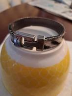 Heren armband met buffel huid, Ophalen of Verzenden, 17 tot 18, Dame, Zilver