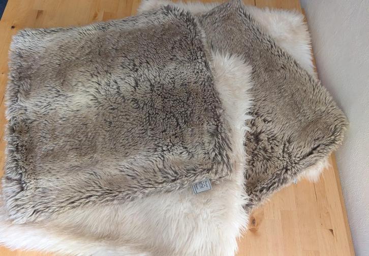 Vier Riviera Maison kussenhoesjes fake fur, nepbont, Huis en Inrichting, Woonaccessoires | Kussens, Gebruikt, Bruin, Vierkant