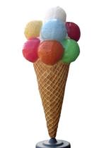 Staand schepijsje 180 cm - polyester ijsje met 12 ijsbollen, Ophalen, Reclamebord, HorecaBeelden, Nieuw