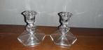 2 glazen kandelaars, Antiek en Kunst, Antiek | Kandelaars, Ophalen of Verzenden, Glas