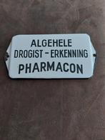 Vintage Emaille Bordje - Drogist Erkenning Pharmacon, Antiek en Kunst, Ophalen of Verzenden