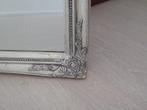 Spiegel met zilverkleurige lijst met bloemdetails, Ophalen, Gebruikt, 100 tot 150 cm, 75 tot 100 cm