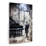 Piano zwart wit canvas 50x70cm - 18mm., Huis en Inrichting, Woonaccessoires | Schilderijen, Tekeningen en Foto's, Nieuw, Print