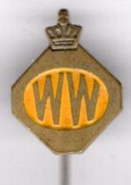 Wegenwacht kleine kroon geel op zilverkl speldje ( X_45 ), Verzamelen, Speldjes, Pins en Buttons, Verzenden, Zo goed als nieuw