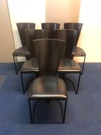 6  design Harvink Zino eetkamer stoelen., Ophalen, Gebruikt, Zwart, Metaal