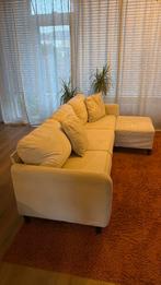 Crème Velvet Hoekbank, Huis en Inrichting, Banken | Bankstellen, Ophalen, Gebruikt, Hoekbank, 75 tot 100 cm