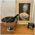 Mooie oude champagneschaal wijnkoeler schaal, Overige materialen, Gebruikt, Schaal, Rond