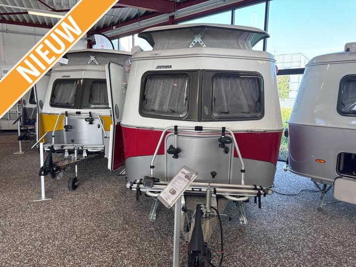Eriba Touring 542 Tango Red Luifel fietsdr, Caravans en Kamperen, Caravans, Bedrijf, tot en met 3, 750 - 1000 kg, Kleine zit, Eriba