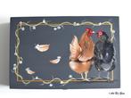 Twee leuke kippen, hand geschilderd op een houten kistje, Ophalen of Verzenden
