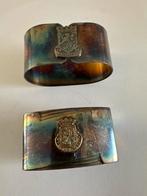 2 Verzilverde Servetringen Zuid-Holland & Groningen, Ophalen of Verzenden, Zilver