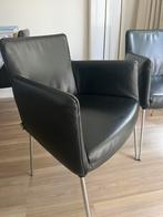 Zes Eetkamerstoelen Label  Gerard van den Berg, Huis en Inrichting, Ophalen, Zwart, Leer, Zo goed als nieuw