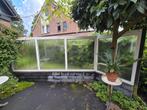 Kunststof tuinscherm met 4 dubbelglas ramen., Tuin en Terras, Ophalen, Kunststof, Gebruikt, 100 tot 150 cm