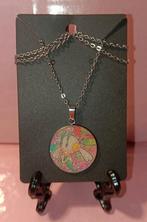 Zilveren Pokemon ketting Floette (glitter). Zelfgemaakt., Sieraden, Tassen en Uiterlijk, Kettingen, Verzenden, Nieuw, Zilver, Zilver