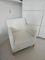 Witte fauteuil, Huis en Inrichting, Fauteuils, Minder dan 75 cm, Leer, Ophalen of Verzenden, Zo goed als nieuw