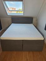 Boxspring met opbergruimte | grijs | 160x200 | incl. Topper, Ophalen, Tweepersoons, Zo goed als nieuw, 200 cm