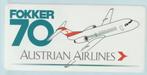 Austrian Airlines Fokker 70 sticker - 17cm x 8cm, Verzamelen, Luchtvaart en Vliegtuigspotten, Ophalen of Verzenden, Nieuw, Overige typen