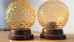 vintage plafondlampen Amberkleur met bubbeltjes /geen Tynell, Huis en Inrichting, Lampen | Plafondlampen, Ophalen of Verzenden