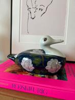 Vintage porseleinen gebloemde eend, Antiek en Kunst, Verzenden